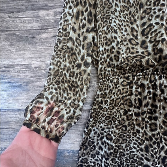 White House Black Market Leopard 🐆 Print V-neck A-line Dress - Picture 10 of 11